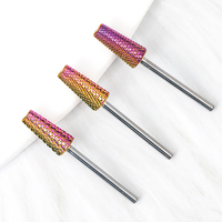 Fraise à ongles en carbure de tungstène de haute qualité, logo personnalisé, 5 en 1, 7 mm, conique, sirène, super coupe, 5XC, vert, lime à ongles rose
