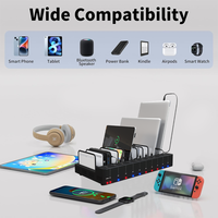 Support de bureau portable pour ordinateur portable, station de charge USB 10 ports, armoire de charge intelligente pour téléphone portable et Chromebook pour le bureau