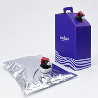Emballage personnalisé en boîte avec bec verseur pour vin et jus, en carton, 3L, 5L, 10L, 15L, 20L, 22L