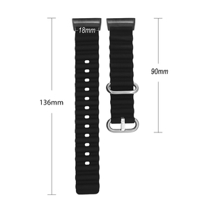 Bracelet de <span class=keywords><strong>montre</strong></span> en silicone style océan, souple, respirant, à libération rapide, durable et léger <span class=keywords><strong>pour</strong></span> montres connectées Charge 3/4/5 (<span class=keywords><strong>homme</strong></span>/femme) - Product Image 3