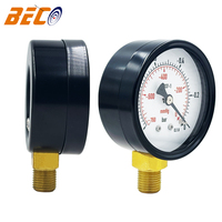 2.5inch Face 60mm Black Steel Case Vacuum Pressure Gauge -1bar/-760mmHg Pneumatic Vacuum Manometer 1/4G Thread