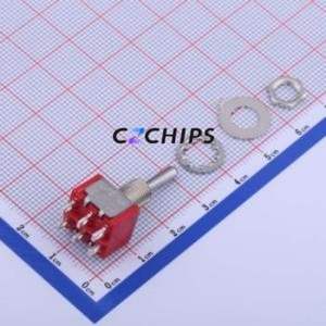 1MD3T1B1M1QES-5 Toggle Switch Through hole Component (THT) Switch Double Pole Double Throw 400000 Cylindrical Knob Solder Tab - Product Image 1