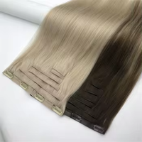 Extensions de cheveux naturels bruts du Cambodge à clipser, 100 % cheveux humains alignés sur les cuticules, trame plate, ultra-lisses, sans couture, haute qualité