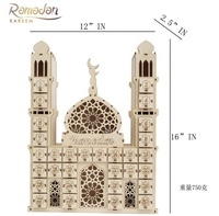 Pendentifs artisanaux Eid Mubarak, bricolage DIY, accessoires pour fête musulmane du Ramadan Kareem, calendrier compte à rebours en bois