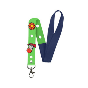 2025 New Trends Sublimation Charm Lanyard Waterproof Pvc Clog Charm Neck Lanyard Id Card Holder Lanyard