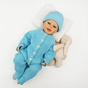Pinuotu Baby Knitted Clothing Sets Toddler Chunky Beanies Suit Malhas Romper Kids Button Matching Outfit Set - Product Image 1
