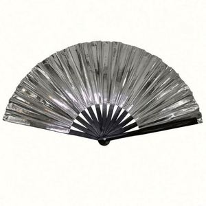 Éventail de Kung Fu d'art populaire de 13 pouces en gros, best-seller, en PVC imprimé, avec poignée en bambou blanc et noir, cadeaux promotionnels peints - Product Image 6