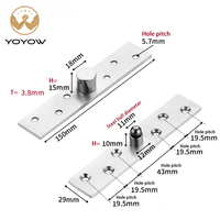 Charnière de porte en acier inoxydable à 360 degrés, design moderne, charnière pivotante à axe vertical pour portes en bois, joints de porte pivotants invisibles