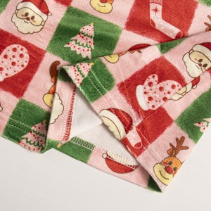 Pijamas Navideños Personalizados con Estampado de Santa Claus en Rojo, de Felpa, para Hombres, Niños y Niñas, Conjunto de 2 Piezas de Spandex/Poliéster, Ropa de Dormir - Product Image 5