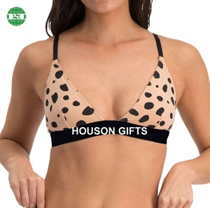Reggiseno con stampa leopardata a triangolo con immagine su tutto il reggiseno bralette stampato per donna logo personalizzato e pacchetto fabbrica di regali di casa - Product Image 1