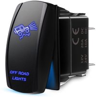 Ensemble de commutateurs à bascule gravés au laser, 5 broches, 12V, LED, indice de protection IP66, matériau ABS+PC, pour bateau, camping-car, UTV, camion, personnalisation OEM disponible