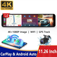 Caméra de tableau de bord 4K double canal 12 pouces avec écran tactile, enregistreur de conduite DVR pour voiture avec moniteur de stationnement, capteur G et enregistrement en boucle