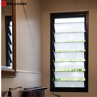 Ventanas de Aluminio con Persianas de Vidrio Rolansini Foshan para Baño, Dormitorio y Comedor, Aislamiento Acústico, Precio al por Mayor