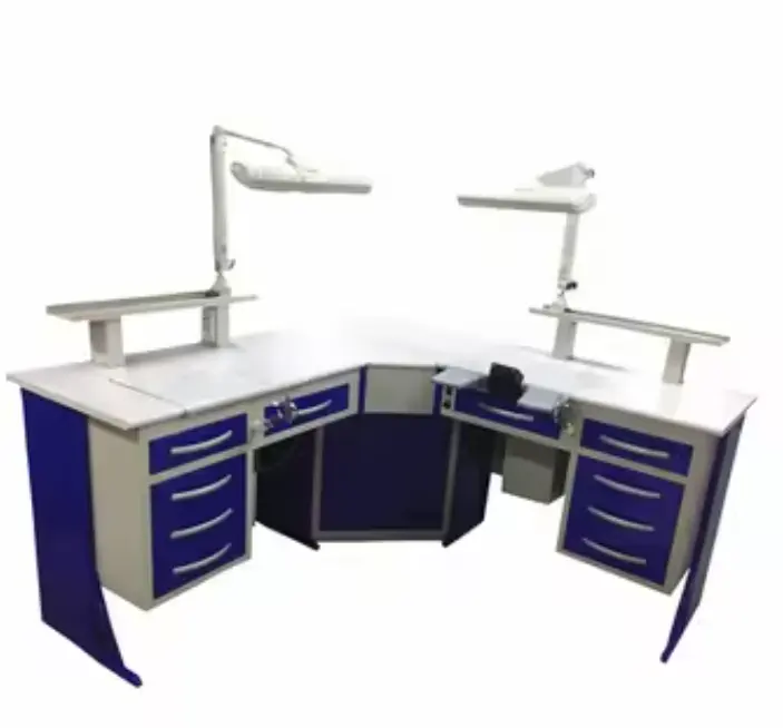 Factory direct sale dental lab workstation corner bench dental furniture supplier