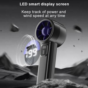 จอแสดงผล LED พัดลมมือถือขนาดเล็กแบบพกพา ความเร็ว 199 ระดับ ระบบระบายความร้อนด้วยลม ชาร์จผ่าน USB แบตเตอรี่ 1200 มิลลิแอมป์  พร้อมห่วงคล้อง พลาสติก ใช้ได้ทั้งภายนอกและในรถยนต์ - Product Image 4