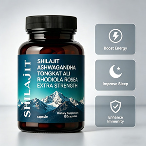 Cápsulas OEM Premium Extra Strength de Shilajit, Ashwagandha, Tongkat Ali y Rhodiola Rosea, Mezcla Herbal Natural, <span class=keywords><strong>Adaptógeno</strong></span> Energético e Inmunitario - Product Image 4