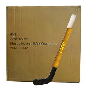 22oz Plastic Hockey <strong>Stick</strong> Beer Mug for Back to School-Reusable Customizable Sports &amp; Outdoor Use - Product Image 1