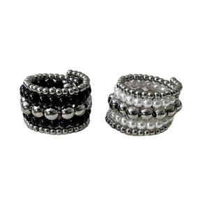 Retro Multi Layer Ball Natural Round Pearl Cocktail <b>Ring</b> for Party Unisex Fashion Jewelry - Product Image 3