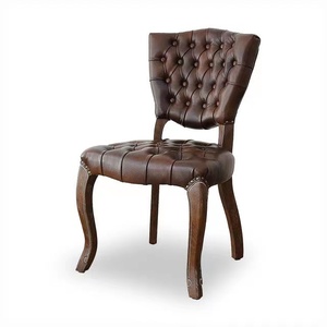 Vente en gros de chaises de salon vintage en bois PU avec dossier en cuir louis pour Restaurant d'hôtel - Product Image 2