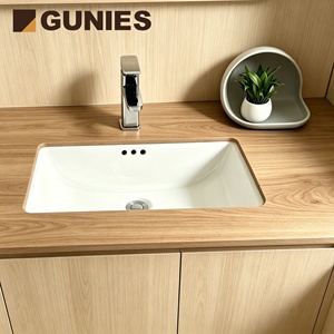<span class=keywords><strong>Lavabo</strong></span> de Baño Moderno de Gran Tamaño, Pulido, para Instalar <span class=keywords><strong>Bajo</strong></span> <span class=keywords><strong>Encimera</strong></span>, de Cerámica Blanca, con Gabinete - Product Image 3