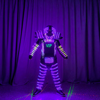 Costume de Predator LED de haute qualité pour homme, idéal pour la performance robotique, le cosplay, les tenues de scène et les soirées dansantes, en Spandex/Coton Fumashi