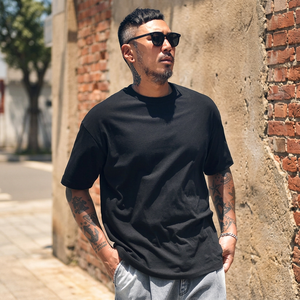 Camiseta Deportiva Extra Grande para Hombre, Negra, 100% Algodón, Corte Holgado, Manga Corta, Cuello Redondo, Estampada, Ecológica - Product Image 3