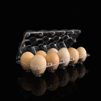 Boîte à œufs en plastique PET transparent à 10 compartiments avec cavités indépendantes pour les fermes avicoles, la vente au détail et les centres d'emballage d'œufs OEM