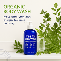 Gel douche à l'huile d'arbre à thé en gros |   Hydratant et régulateur de sébum à la menthe poivrée, à l'aloe vera, à l'eucalyptus, à la noix de coco et à l'huile d'olive OEM/ODM