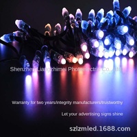 DC12V 12mm RGB a todo Color LED Pixel Cadena de luces WS2811 Cadena de luces de Navidad Perforado IP65 Lámpara de plástico Iluminación de punto del cuerpo