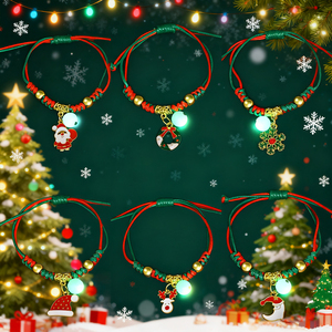 New Tay Dệt Giáng Sinh Vòng Đeo Tay Phát Sáng Santa Claus Vài Bạn Bè Đồ Trang Sức Phát Sáng Thích Hợp Cho Bạn Bè, Quà Tặng - Product Image 3