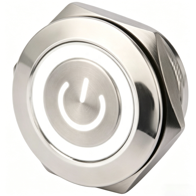 Super Short Mini IP65 Waterproof Stainless Steel Momentary 22mm Ring Push Button Switch Pin Terminal Welding Machine