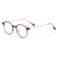 MS 015 Lunettes de vue rondes chic pour femme, branches métalliques modernes, fabrication haut de gamme