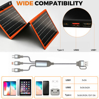 Panneau solaire pliable 30W SPB30W, chargeur solaire portable pour le camping en plein air, les voyages, la recharge de batterie de secours en cas d'urgence