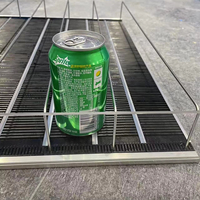 Étagères de supermarché réglables en acier inoxydable SUS304 avec rouleaux à gravité à glissement automatique, taille personnalisable, logo facile à personnaliser, pour entrepôt