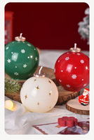Weihnachtsdekoration Runde Duftkerze Rot-Grüner Stern-Druck Kugelförmige Duftkerze Weihnachten
