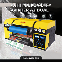 Nouvelle imprimante compacte double face UV DTF ACHI avec découpeuse de film et réservoir d'encre rechargeable entièrement automatique XP600