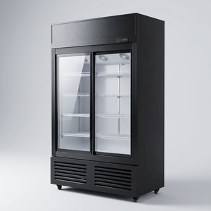 Réfrigérateur commercial de qualité supérieure avec porte coulissante automatique, refroidisseur de boissons, vitrine réfrigérée avec portes vitrées à fermeture automatique et éclairage LED - Product Image 6