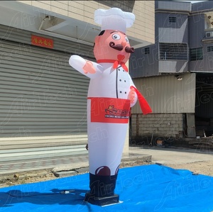 3M Cao Quảng Cáo Inflatable Vẫy Tay Đầu Bếp Bầu Trời Vũ Công Inflatable Không Khí Đầu Bếp Vũ Công Cho Nhà Hàng Quảng Cáo - Product Image 3