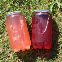 Bouteilles de boisson vides OEM de 350 ml pour l'emballage de jus, de bière, de soda et d'eau, avec couvercle en plastique PET transparent