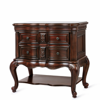 Lit rembourré de style américain de luxe, taille Queen/King, lit en bois de style européen, lit double vintage, mobilier de chambre d'hôtel