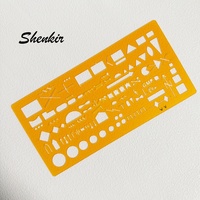 Modèle de dessin en plastique transparent orange carré, best-seller, 20 cm x 10 cm, 1 mm d'épaisseur, pour le marquage de cartes
