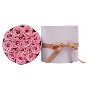 HFlora Vente en gros de belles roses roses bon marché de 5 à 6 cm, vraies roses, cadeau pour la Saint-Valentin, Noël, la remise des diplômes, l'anniversaire, <span class=keywords><strong>boîte</strong></span> finie - Product Image 1