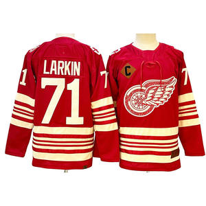 Nuova maglia da Hockey su ghiaccio retrò Unisex Standard Detroit Red Wings Team #71 #88 magliette e top 100% poliestere antibatterico all'ingrosso - Product Image 5