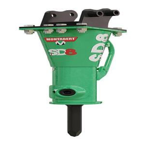 Marteau hydraulique Montabert SD8 pour excavatrice, modèle vert avec système de couplage rapide - Product Image 1