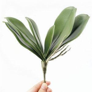 Hot Sale PU Real Touch Grüne Pflanzen Künstliche Schmetterlings orchideen blätter für Orchideen blumen arrangements - Product Image 2
