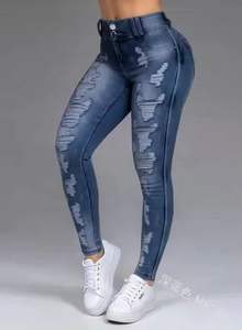 Jeans pour femmes taille basse vente chaude <span class=keywords><strong>pas</strong></span> <span class=keywords><strong>cher</strong></span> Denim mode femmes taille basse lavé en détresse Jeans approvisionnement du Bangladesh - Product Image 6