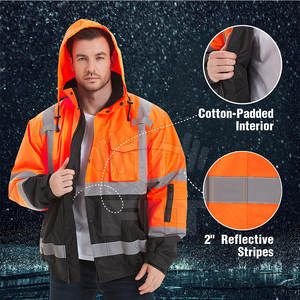 Venta al por mayor de alta visibilidad impermeable transpirable chaqueta de trabajo de seguridad ropa de trabajo de protección - Product Image 4