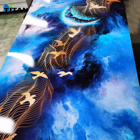 Panneau mural en PVC effet marbre UV 2,5 mm 3 mm, feuille de marbre PVC pour intérieur, Guangzhou
