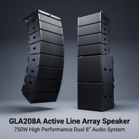 Système de sonorisation Line Array auto-alimenté double 8 pouces pour intérieur et extérieur