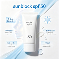 Crème solaire SPF 50 imperméable et résistante à la transpiration pour le corps et le visage, protection longue durée UVA UVB pour la plage, les sports et les voyages